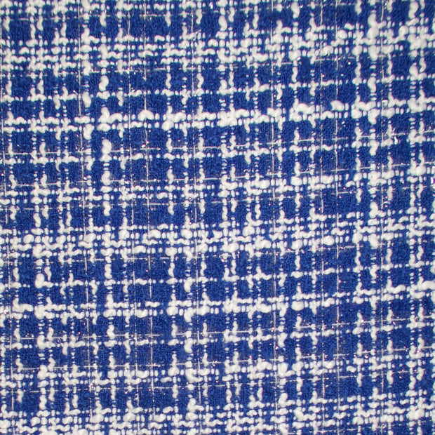 Close-up of blue and white checkered fabric texture